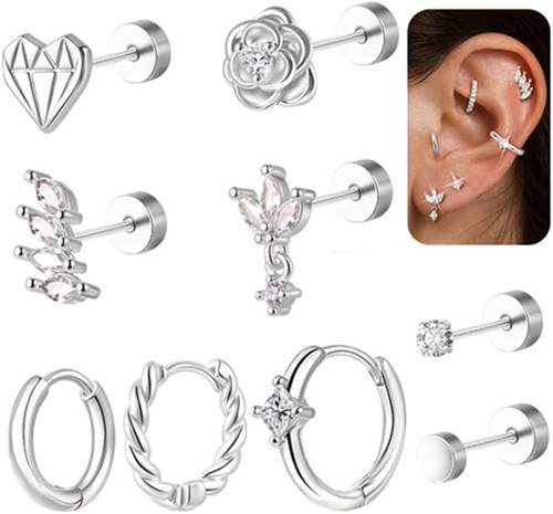 9pcs helix piercings - helix,