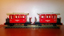 LGB/PLAYMOBIL  2  rote Personenwagen