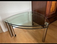 Glastisch Couchtisch 2-teilig schwenkbar
