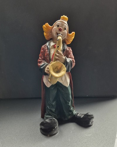 Dekofigur clown mit saxophon - clown,
