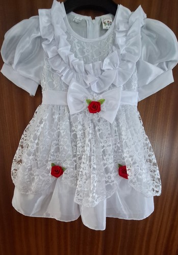 Kinderkleid weiß festlich mit - weiß,