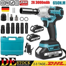Akku Schlagschrauber 650Nm Elektrischer Akkuschrauber mit 2X 3Ah Akku Ladegerät 
