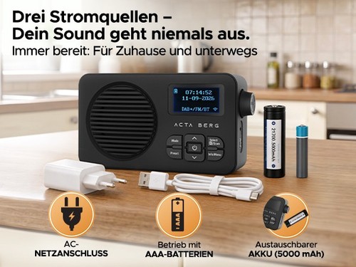 Acta berg dab radio - dab+, akku