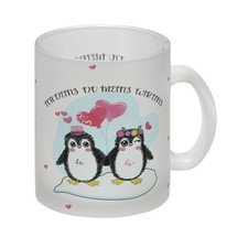 Pinguin Pärchen Glas Tasse