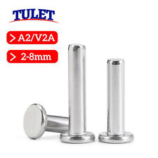 Flachkopfnieten Edelstahl V2A A2 Nieten Vollnieten 2mm 2,5mm 3mm 4mm 5mm 6mm 8mm