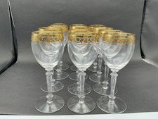 12 Jugendstil Südwein Weingläser mit Äzdekor. Saint Louis?