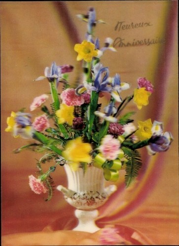 Blumenstrauß in der - ak,