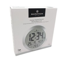 Marathon Digitale Uhr Wanduhren Miami große Ziffern Geräuschlos Thermometer Kale