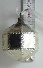 alter seltener Christbaumschmuck  Achteck Silber Formteil Lauscha