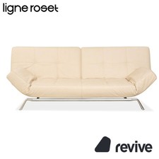 Ligne Roset Smala Dreisitzer Creme Beige veganes Leder manuelle Funktion Sofa
