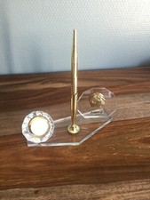 Tür Kugelschreiber Golden Stütze Tisch aus Glas Armbanduhr Kristall + Porträt