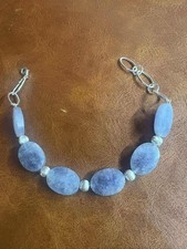 Aquamarin Armband, Große, facettierte , Natursteine, Silber 925, Handmade.