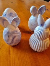 Osterdeko weiß-blau 4er Set