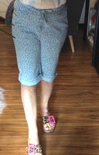 Damen Bermuda tigerlook blau