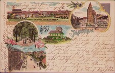 164270 AK Haynau Litho 1898 Lindenweg der Promonade Gartenstrasse Marktplatz Hop