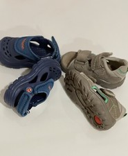 Set 2 Paar ELEFANTEN Leder Sandalen Baby Clogs Blau Klettverschluss Gr. 20