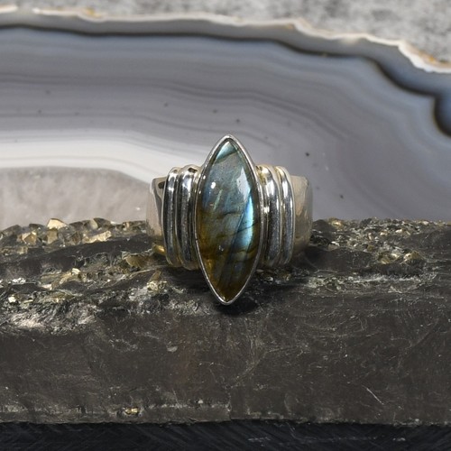 Labradorit ring 925er silber - labradorit,