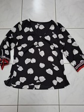 Comma Blusenshirt Weiss Schwarz Rot Gr. 38