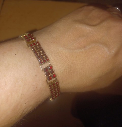Granat armband antik silber - antik,