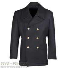 BUNDESWEHR MARINE COLANI MANTEL BW BOOTSMANN JACKE TUCH DUNKELBLAU WOLLE KN.GOLD