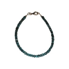Dunkler Blautopas Edelstein Armband. Sterlingsilber, 925er, Modern, Neu, Elegant