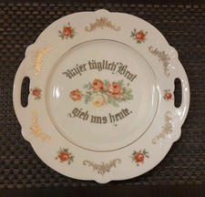Alter Ziertellervon Bavaria Schumann mit Spruch ,gold /Rosenverzierung
