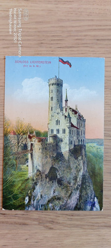 Postkarte schloss lichtenstein - schloss,