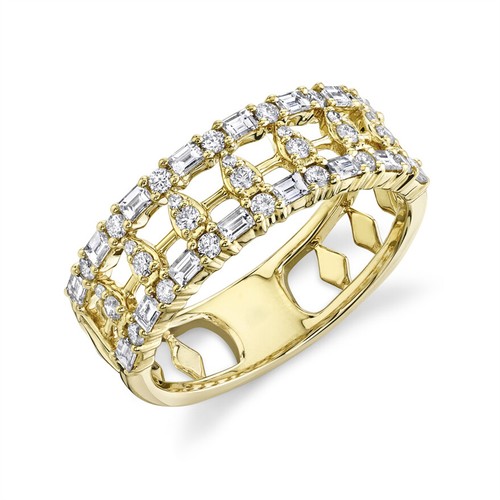 14k gelbgold baguette round - baguette,