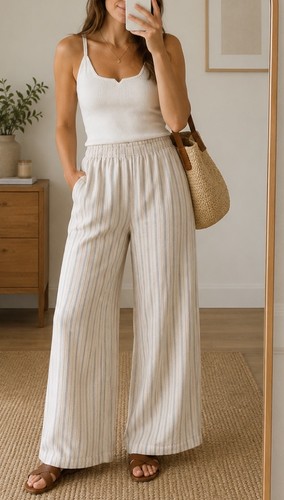 Musselin gestreifte hose - musselin,