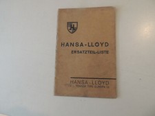 Hansa-Lloyd 2,5 Tonner Europa 3  Ersatz teil e Liste Katalog