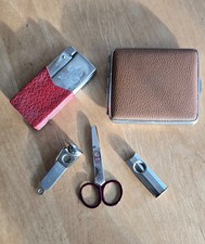 Vintage Zigarrenschneider Zigarren- Raucherzubehör Schere,Feuerzeug Etui Db.fund