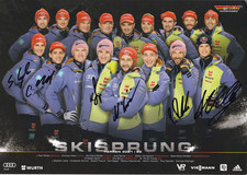 Dt. Skisprung-Nationalteam Herren - Mannschaftsbild 2021/22, 6 Unterschriften!