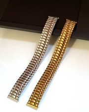 Edelstahl Stretch-Uhrenarmband  Zugband Flexband  Silber/Gold 12 14 16 18 20 
