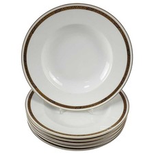 6er Set Suppenteller Hutschenreuther Hohenberg Dekor Schwarz Gold