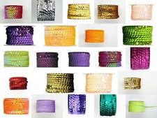 10 m Paillettenband 6 mm Pailletten Webband Borte Ripsband Nähen Styropor