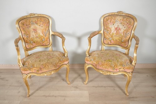 Sessel holz vergoldet louis - sessel,