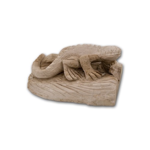 Echse versteinertes holz figur - echse,