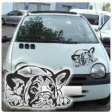 Auto Aufkleber Französische Bulldogge Hund Pfoten Sticker Motorhauben A4050 