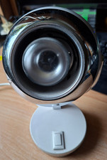 Space Age Kugellampe Eye Ball Schreibtischlampe Vintage 70er Jahre, cremeweiß