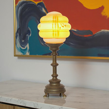 Schöne Jugendstil Art Deco Tischleuchte Messinglampe Berlin Unikat Tischlampe