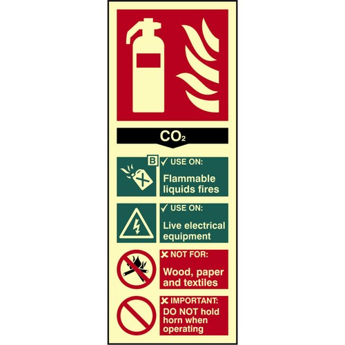 Scan co2 feuerlöscher - co2, schild