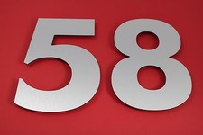 Hausnummer Edelstahl Optik Silber Zahl 30 cm hoch 0-9 a-h Türschild Tür Schild