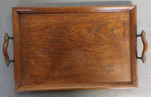 Antikes serviertablett eiche - serviertablett,