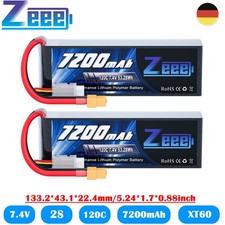 2x Zeee 2S 7.4V Lipo Akkus