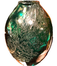 Große Glas Vase „Florida“ , 70er Jahre, VINTAGE  21x16cm, 2,883kg !  TOP !