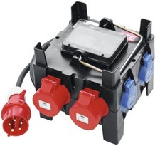 Mobiler Stromverteiler PCE 9030117 400V, 32A mit 63A FI-Schalter Baustrom