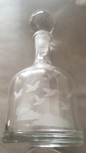Karaffe glas mit - karaffe, jagdmotiven