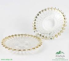 Sammlerobjekt 2er Set Kuchenteller Glas Teller Gold Dekor Sammler Kuchen Teller