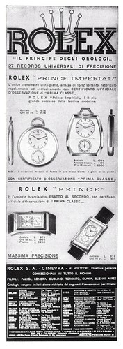 Pubbl 1938 uhr rolex - rolex, prince