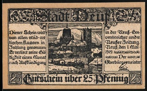 Notgeld neuss 1919 - neuss, 1919,